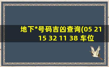 地下*号码吉凶查询(05 21 15 32 11 38 车位解析)